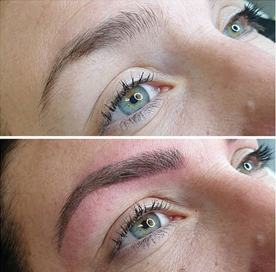 Microblading avant apres effet poil à poil
